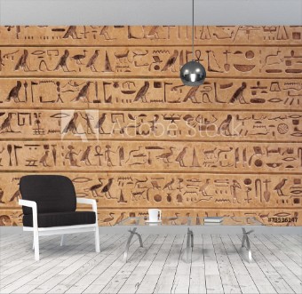 Picture of Egyptian hieroglyphs stone background